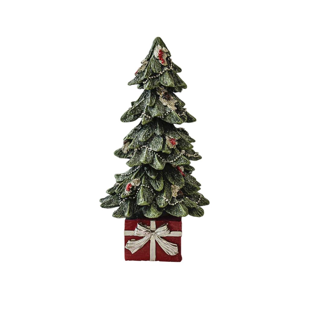 Christmas Resin  Desktop Small Ornament Rotating Christmas Tree Christmas Decoration