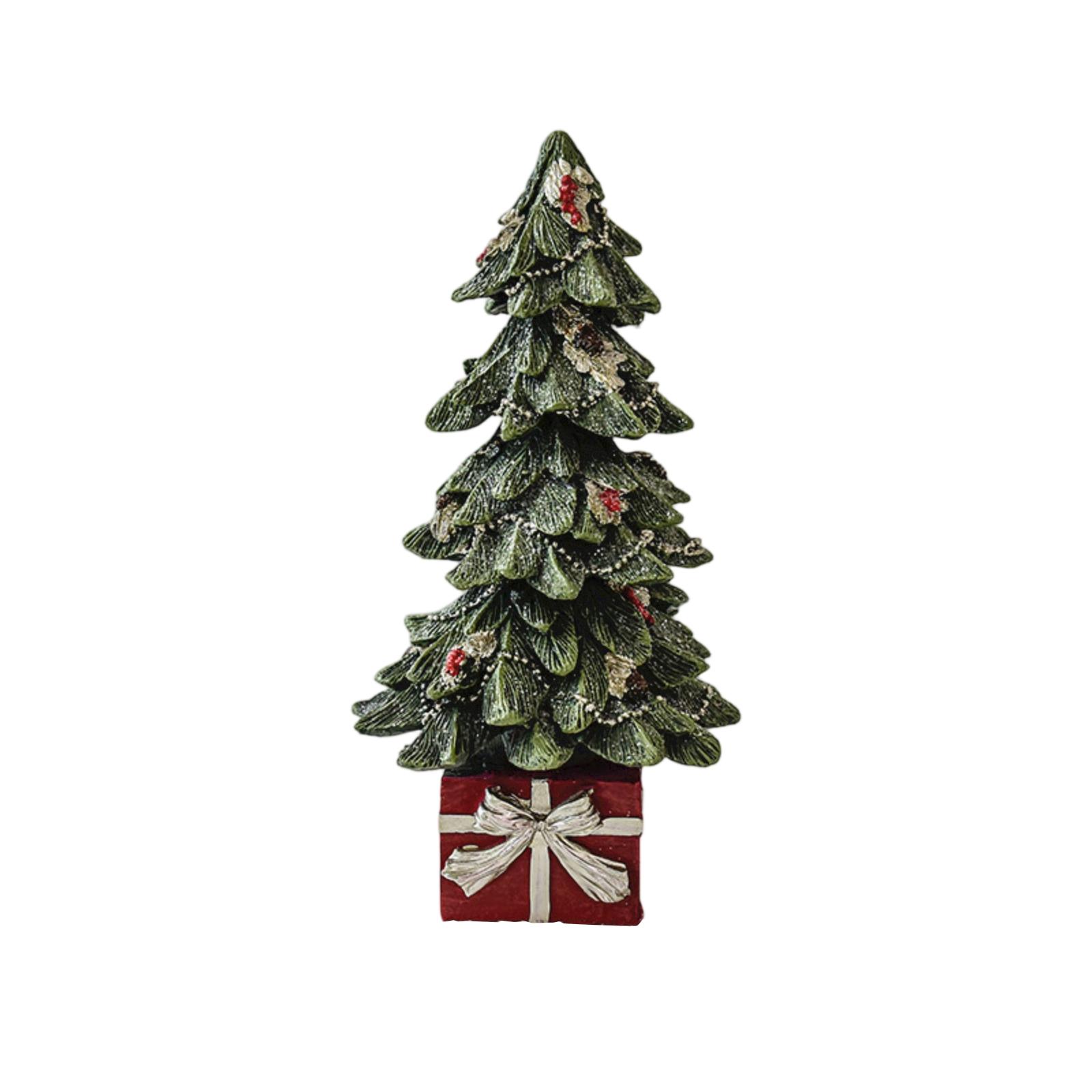 

Christmas Resin Desktop Small Ornament Rotating Christmas Tree Christmas Decoration One Size