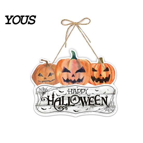 Festive Halloween Hanging Ornament Pumpkin Door Decor, Spooky Wall for Party Eye-catching Decoration Scene, Front Entryway Decoration, Trick or