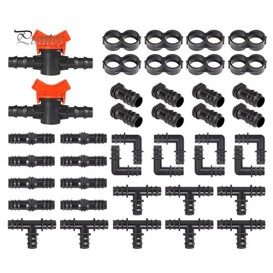 

42 шт. Комплект фитингов для капельного орошения. Пластиковые соединители для трубок 1/2 дюйма для систем капельного орошения. Водостойкие, простые в установке аксессуары для капельных линий. 1 Set