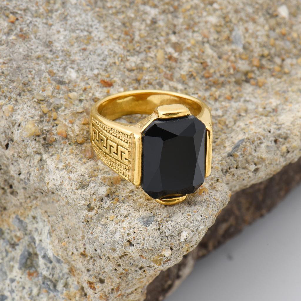 R3433Men's High Quality Vintage Stainless Steel Gemstone Styles Ring Jewelry
