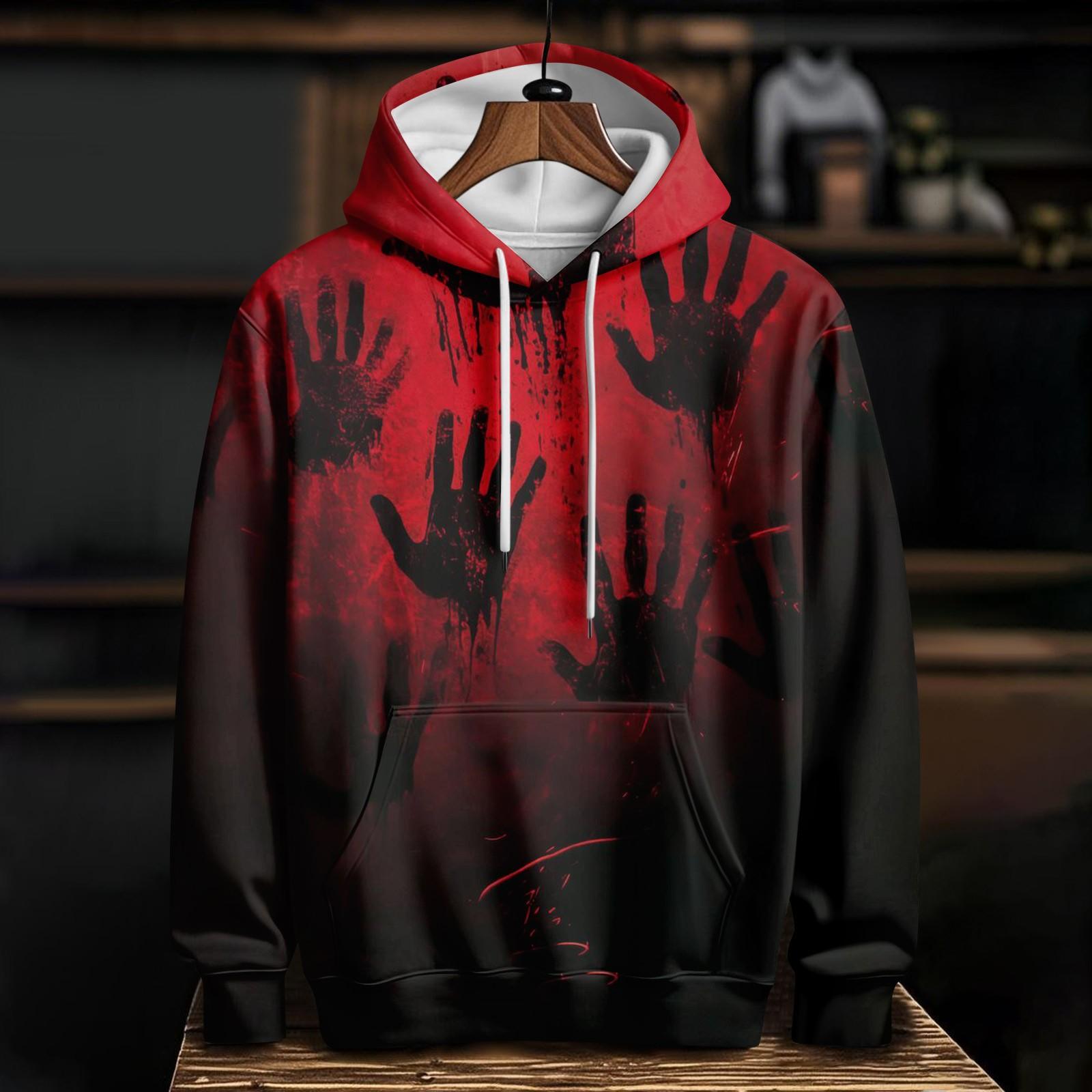 

Women s Casual Fashion Halloween Printed Long Sleeve Pullover Hooded Sweatshirt M