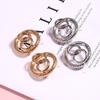 Fashion Exaggerated Circle Stud Earrings, Punk Style Geometric Earrings, Metal Ear Jewelry