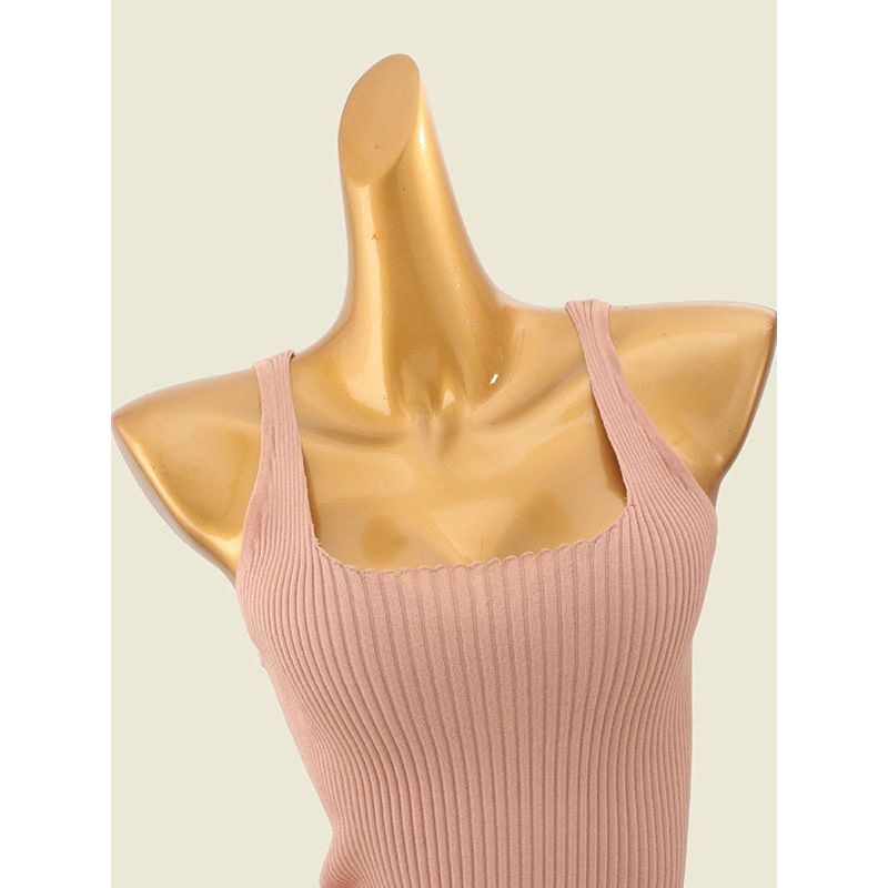 High Quality Square Collar Thin Cami Foreign Trade Original Order Silk Feel Thread High Elastic Slim Fit Summer Can Be Worn Outside