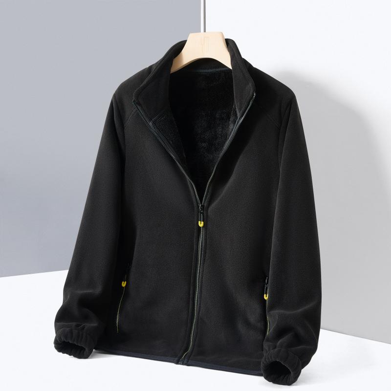 Utomhus Plus Size Fleecejacka Höst Vinter Förtjockad Varm Softshelljacka Innerfoder Parstil Polarfleecejacka för Kvinnor