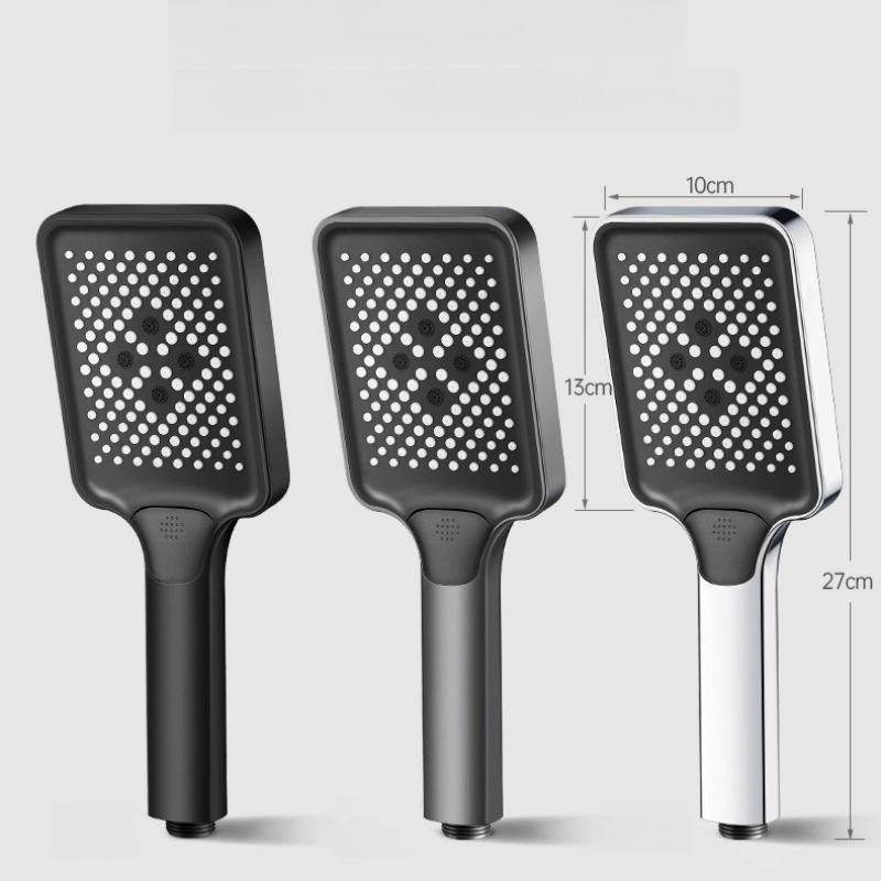 Shower Head, Pressure-boosting Shower Nozzle, Large Water Output Silicone Anti-clogging Shower Head with Three-level Adjustment