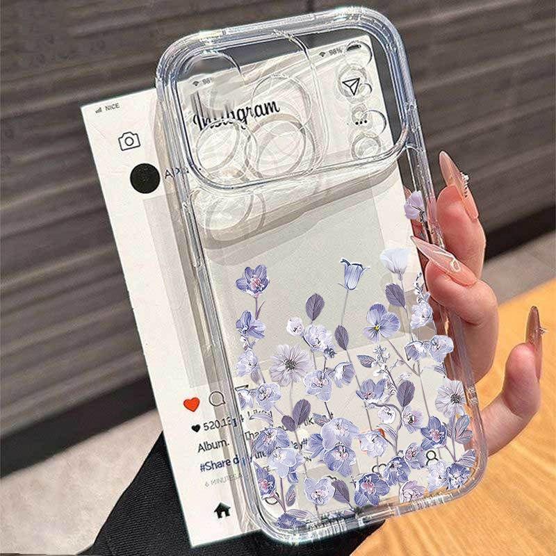 Pink Flower Daisy Clear Case For Samsung Galaxy A17 A16 A07 A06 A57 A55 A56 A36 A26 A54 A53 A35 A15 A34 A23 A14 A32 Phone Cases