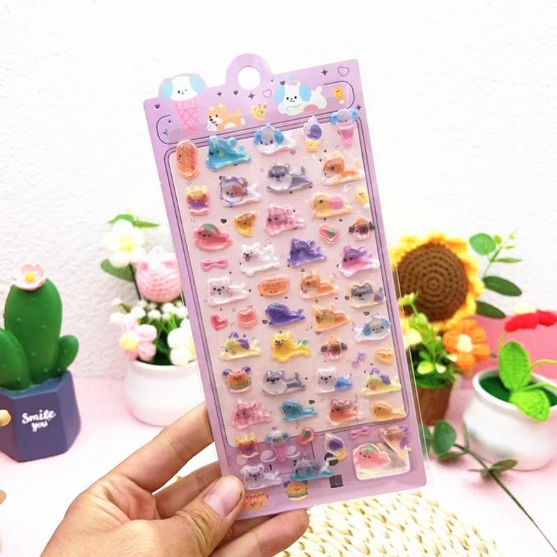 Puffier Sticker Sheets Decorative Sticker Cute Small Sticker for Kids & Adults, Reusing Tiny Sticker for Scrapbooking
