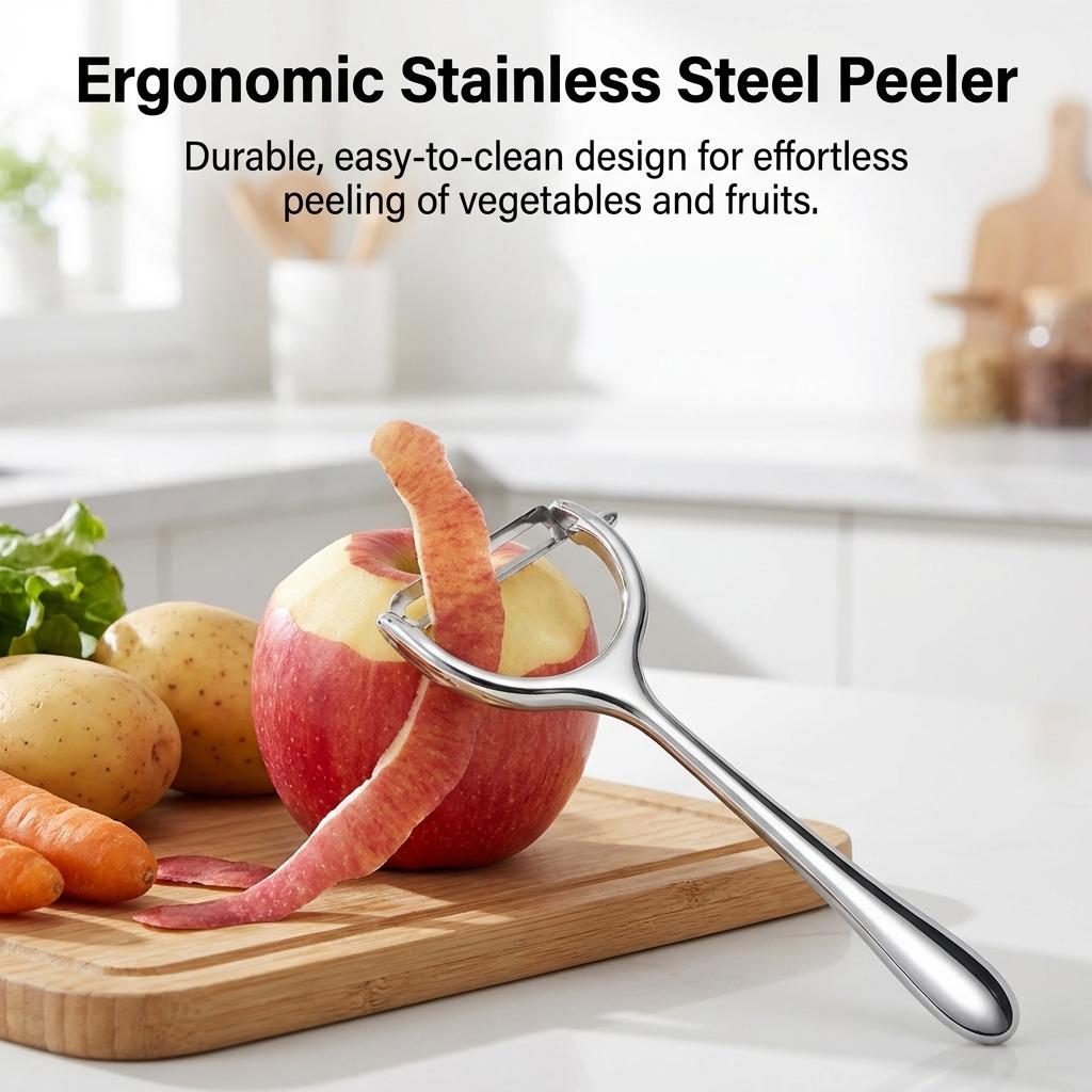 Vegetable Peeler with Plastic Handle and Stainless Steel Blade for Potato Apple Carrot