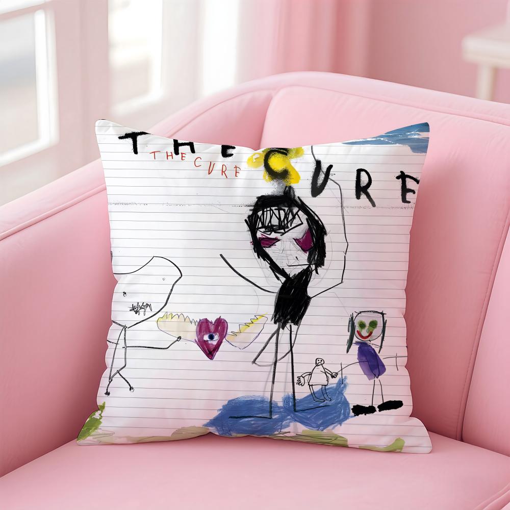 Band The Cure Cushion Cover Linen Pillowcase Cover Soft Decor For Sofa Home Room
