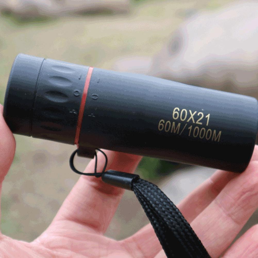 60x21 BAK4 Zoom Monokular Fernglas mit Handschlaufe Mini Tragbares Teleskop Optik Zielfernrohr für Outdoor Camping Jagd Teleskop