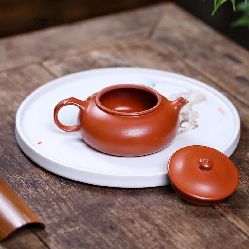 170ml Yixing Purple Clay Teapots Handmade Peach Leaf Tea Pot Beauty Kettle Chinese Tradition Zisha Teaware Tea Ceremony Gifts