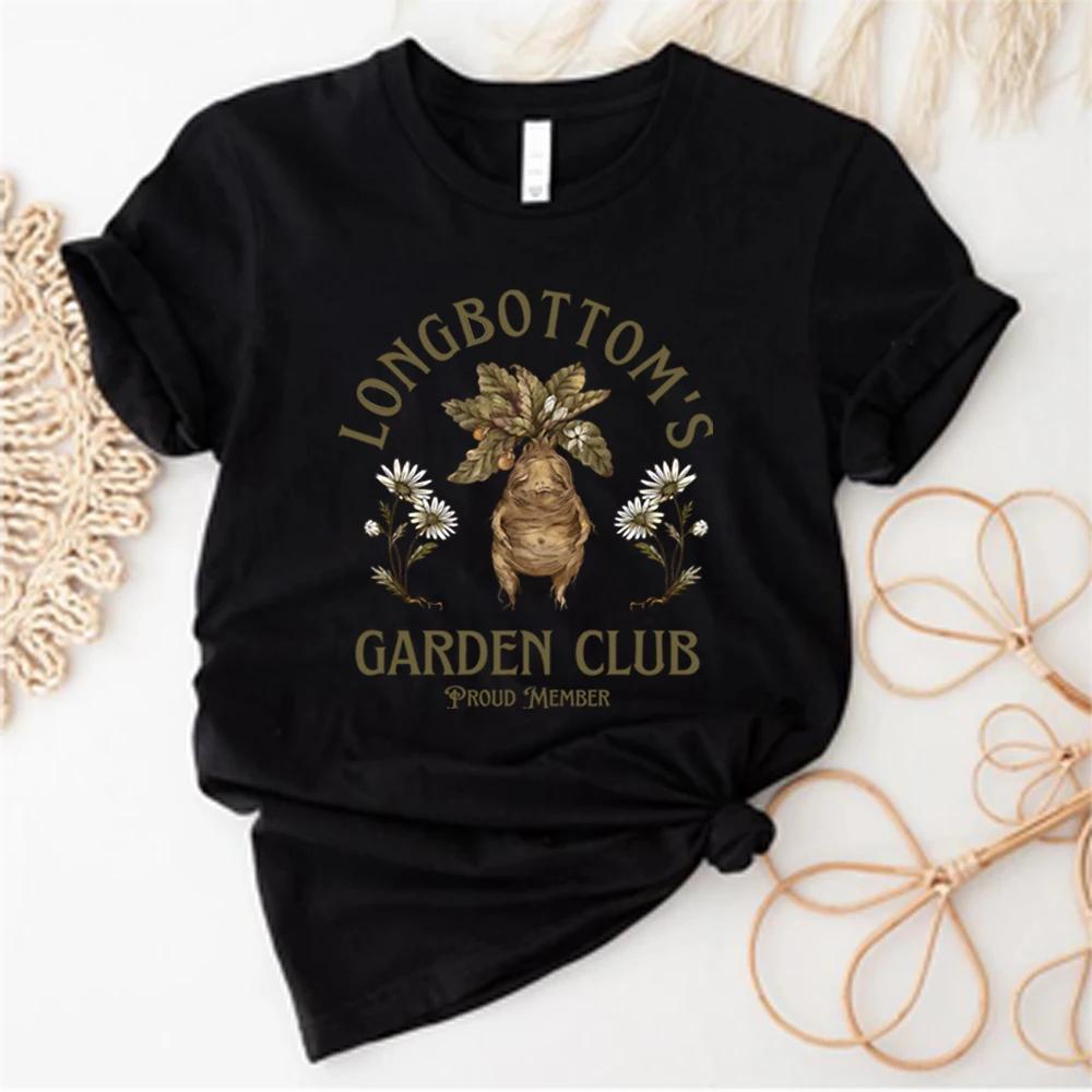 

Футболка Longbottom s Garden Club Сорочка Magical Botanicals Сорочки Гербологія Футболка Mandrake Tee Magic Top Жіночі топи з коротким рукавом XXXL чорний