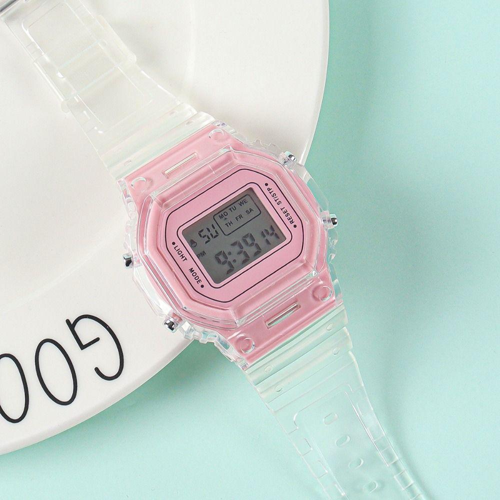 Transparent Watchband Digital Watch Clock Wristwatches Fashion Electronic Watches