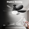 E27 Base LED Ceiling Fan Light with Remote Control 85V-265V Voltage 3 Color Lights Dimmable Lamp for Living Room Home Decor