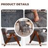 Bouclé Accent Seating with Wooden Frame, Armchair for Living Room, Bedroom, Grey