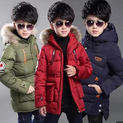 Thick Warm Winter Boys Jacket Long Hooded Outerwear Boy Children Windbreaker Coat