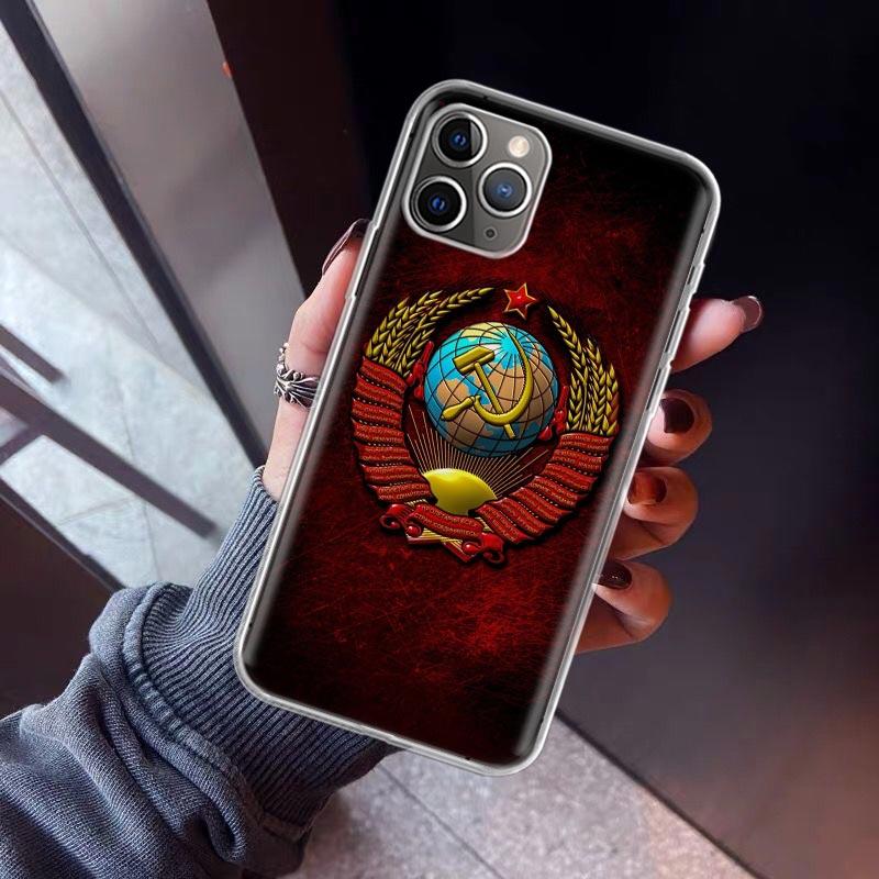 

Vintage USSR CCCP Phone Case For iPhone 17 Air 11 13 Mini 14 15 Plus 16 12 Pro Max 16E SE 7 8 Pattern Soft TPU Back Cover 17 Ai iPhone 15 Plus