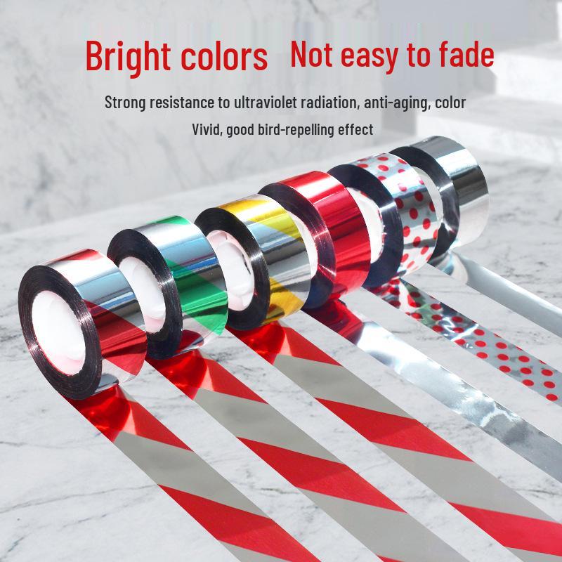 Reflektierendes Vogelschreckband – Buntes Laserband für den Außenbereich zur Vogelabwehr in Obstplantagen und auf Bauernhöfen