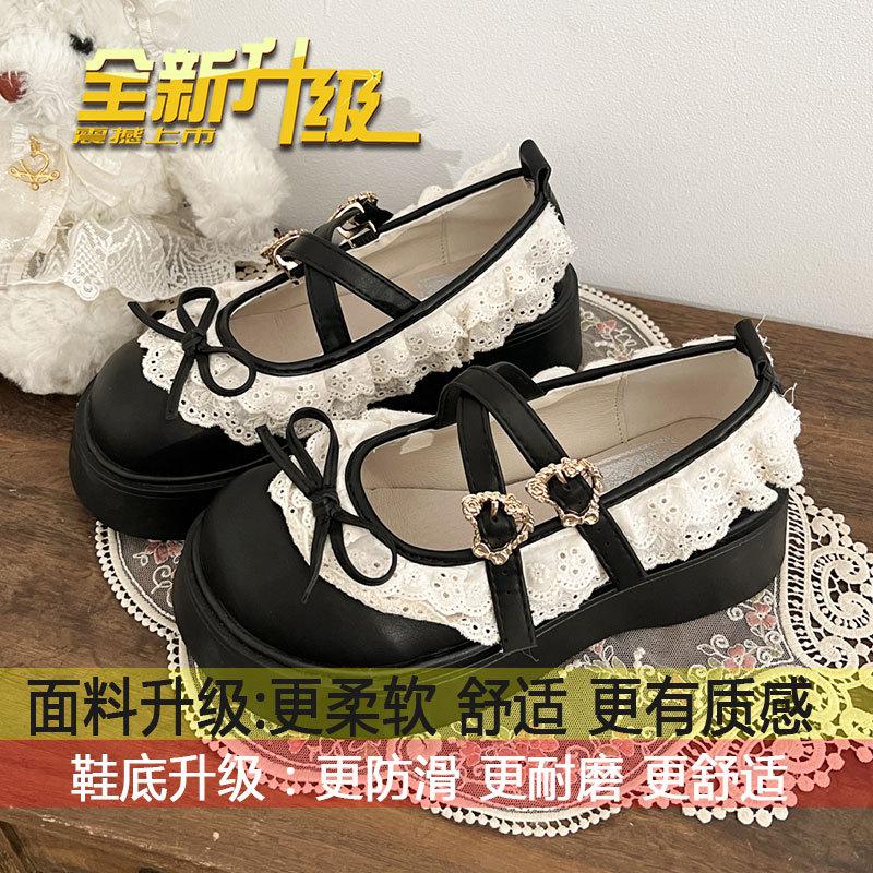 

Платформенные маленькие кожаные туфли женские Лолита кружево 2025 весна новая бант универсальная юбка Мэри Джейн одинарные туфли 35