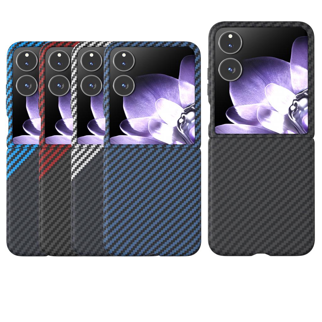 Luxury Skin Feel Matte Frosted Carbon Fiber Texture Case for Xiaomi MIX Flip Flip 2 Shockproof Ultra-Thin Folding Protect Cover