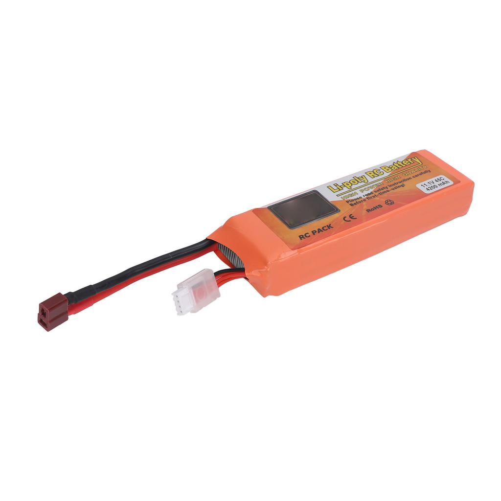4200mAh Lithium Battery 11.1V 45C High Capacity Rechargeable Lipo Battery with T Plug for Helicopter Airplane