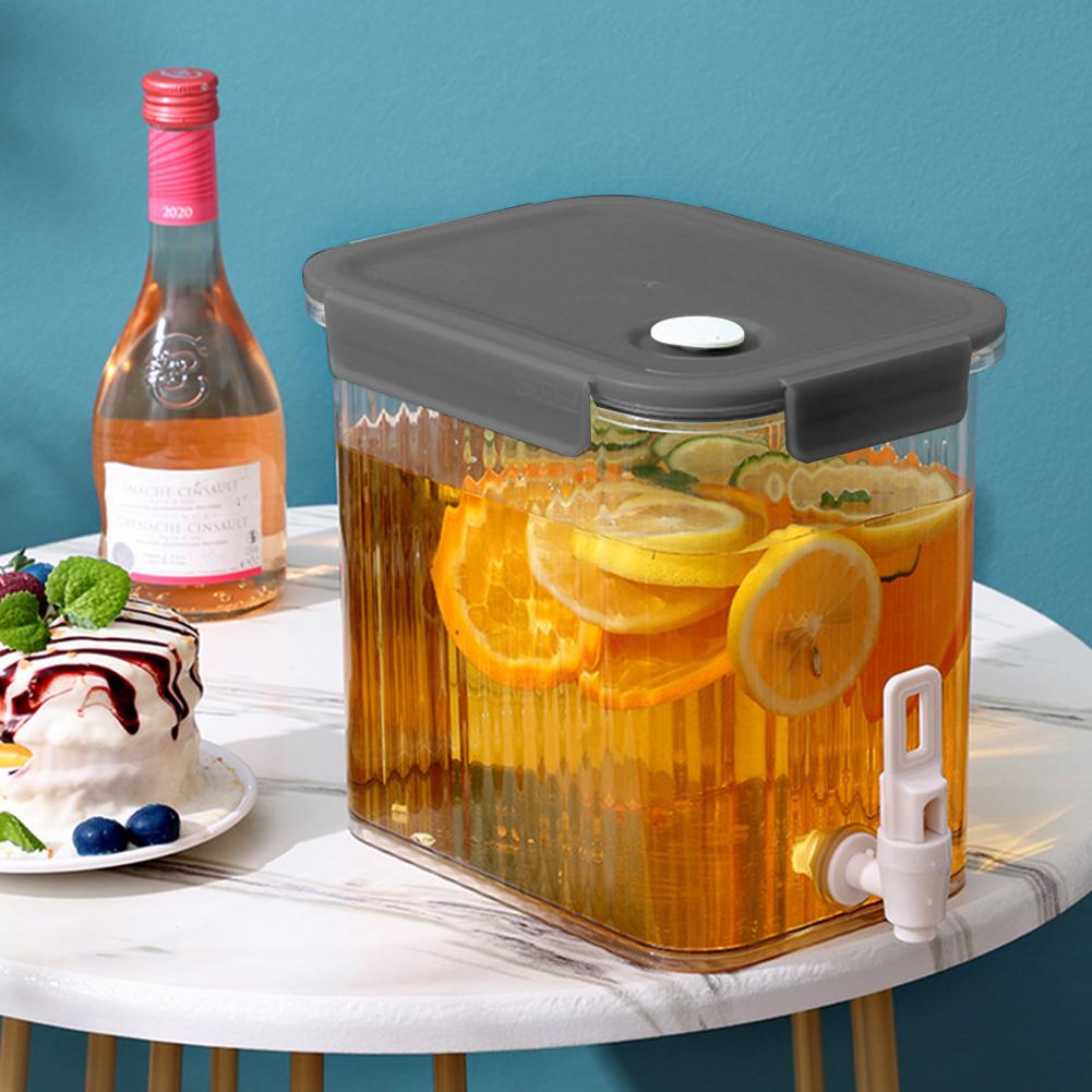 2,5/3,5L Kühlschrank Getränkespender Kaltgetränkebehälter Große Kapazität Kühlschrank Getränkeeimer mit Hahn & Deckel für Bar Party