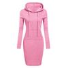 2026 Autumn/Winter European American Women's Solid Color Hooded Long Sleeve Dress