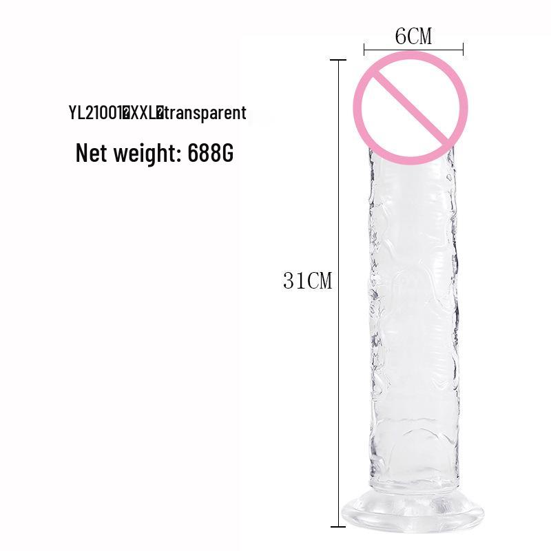 Large Crystal TPE Soft Eggless Dildo - Long-lasting Transparent Adult Pleasure Device