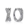 Huitan Fashion Cross Hoop Earrings for Women Luxury Paved Dazzling Cubic Zirconia Temperament Crystal Earrings Statement Zircon