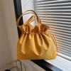 Trendy Street Style Bucket Bag For Women Winter Large Capacity White Shoulder Bag