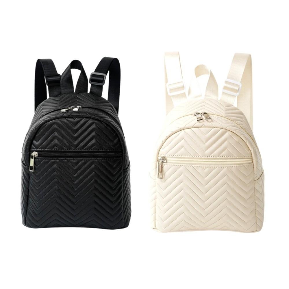 Elegant PU Leather Bag Korean Style Kids Mini Bag Fashion Triangular Stripes Backpack  Students