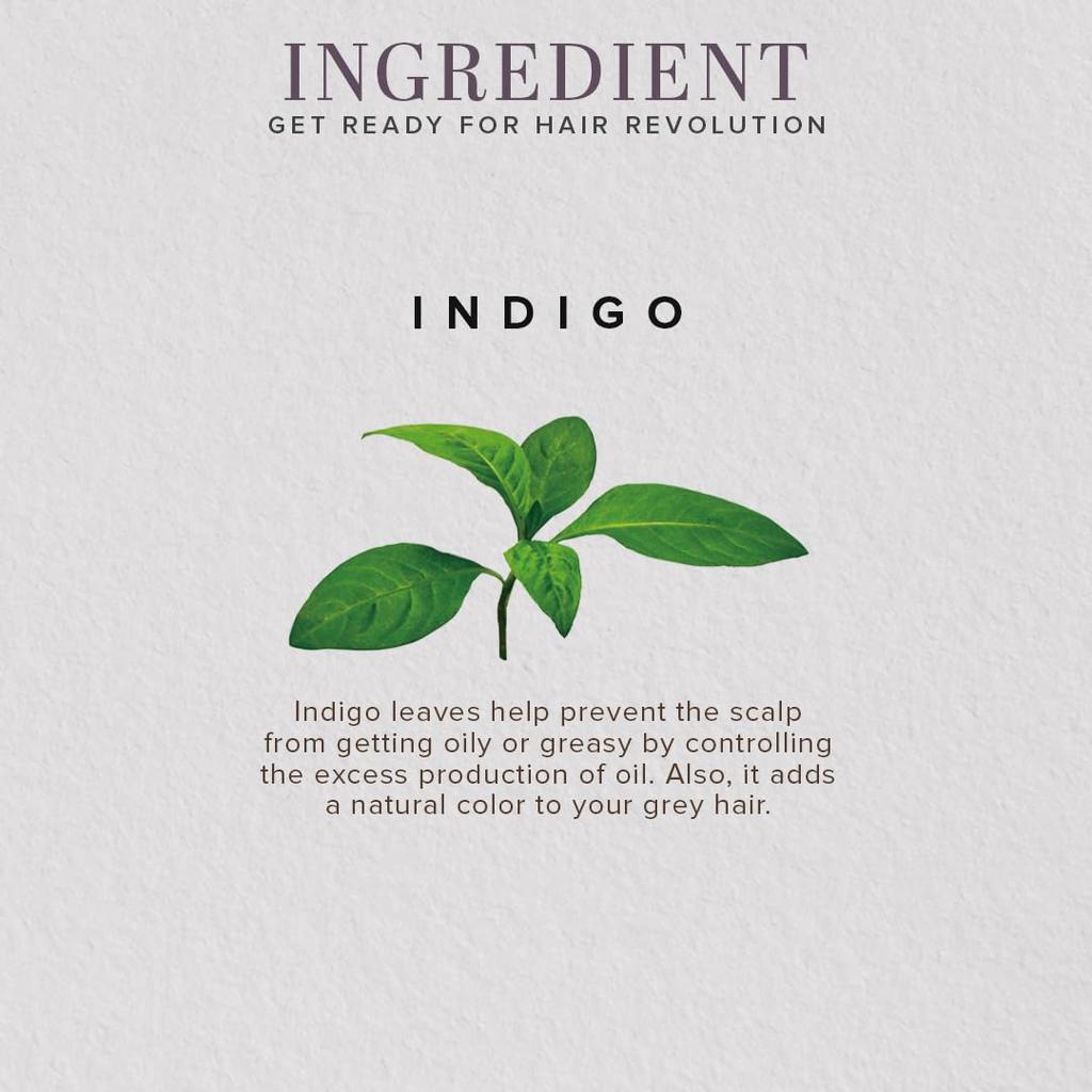 Khadi Natural Indigo Leaf Organic Powder 100gm | Natural Hair Color Booster for Grey Coverage and Hair Conditioning