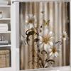 Retro elegant flower shower curtain waterproof and mildew-proof bathroom curtain thick and durable shower curtain