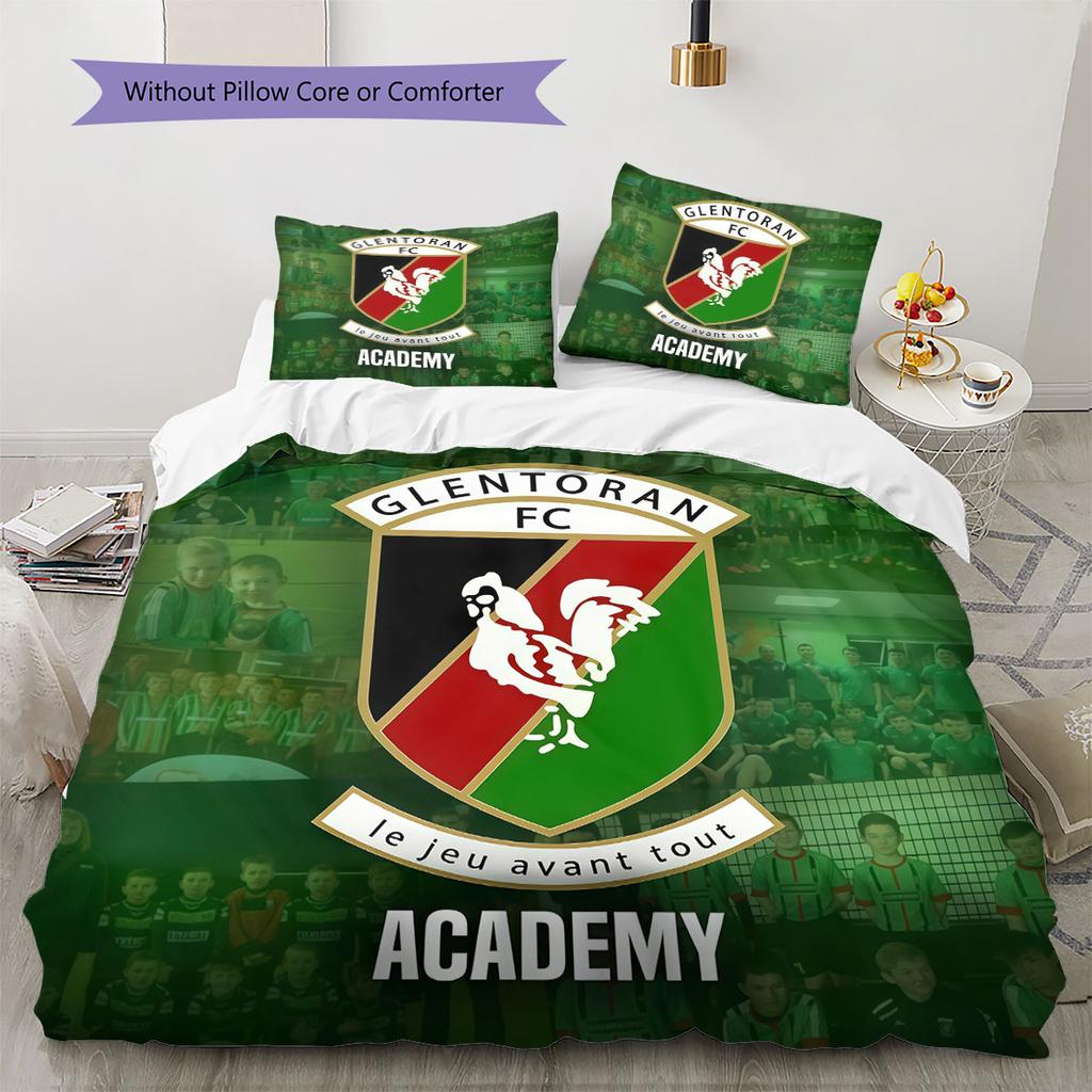 Glentoran History Bedding Quilt Set Quilt Cover Pillowcase Home Decoration Birthday Gift (1 * Duvet Cover + 2 * Pillowcase, Without Core)