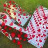 30/50/100Pcs Transparent Plastic OPP Bags Red Heart LOVE Printed Gift Bags With Golden Ties For Valentine'S Day And Couples