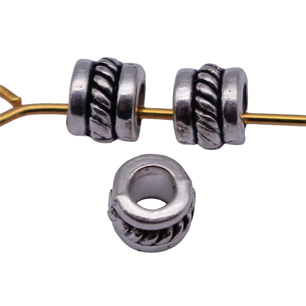 Multi Color Spacer Beads Ornate Metal Big Hole Beads For Jewelry Projects