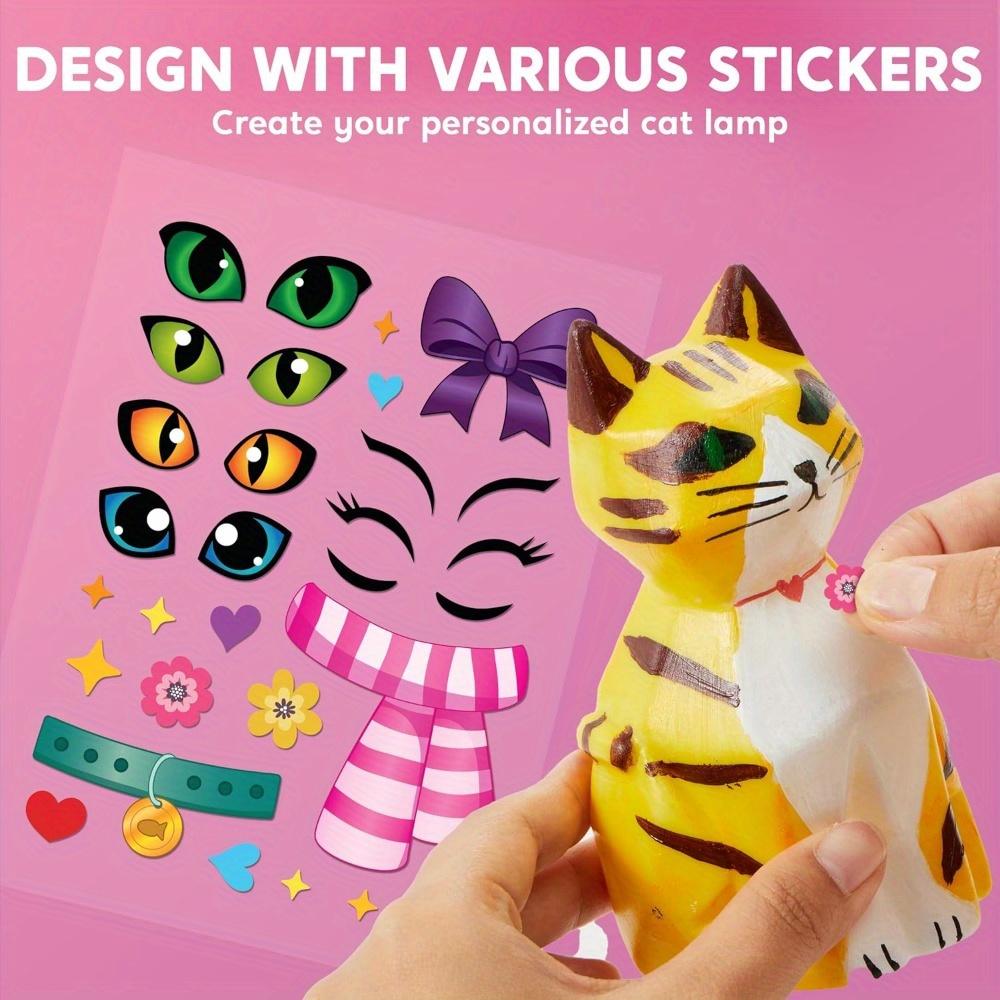 JOYFY Kids DIY Night Light Paint Your Own Cat Lamp School Activities Art Supplies Toys for Girls Boys Aged 6+ Birthday Gifts