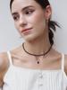 Rosemont Silver Black Spinel Bead Necklace Floret Ra26B31J