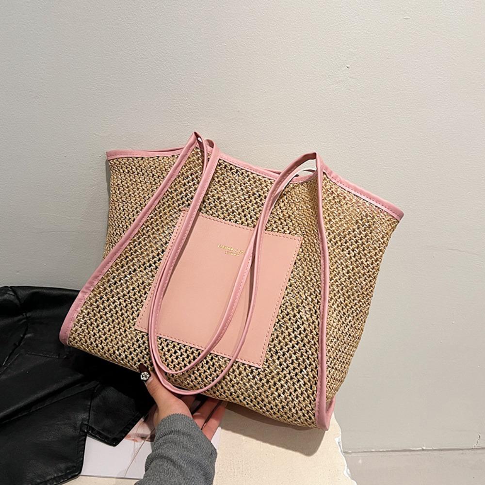 

Корейская тканая ручная сумка 2024 Соломенная сумка Новая женская большая сумка