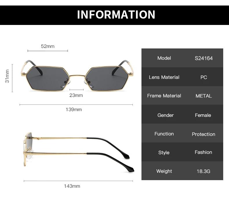 Protective Glasses Fashion Polygon Sunglasses Metal Small Frame Multi Color Mirror Sun Glasses Female Casual Eyewear UV400