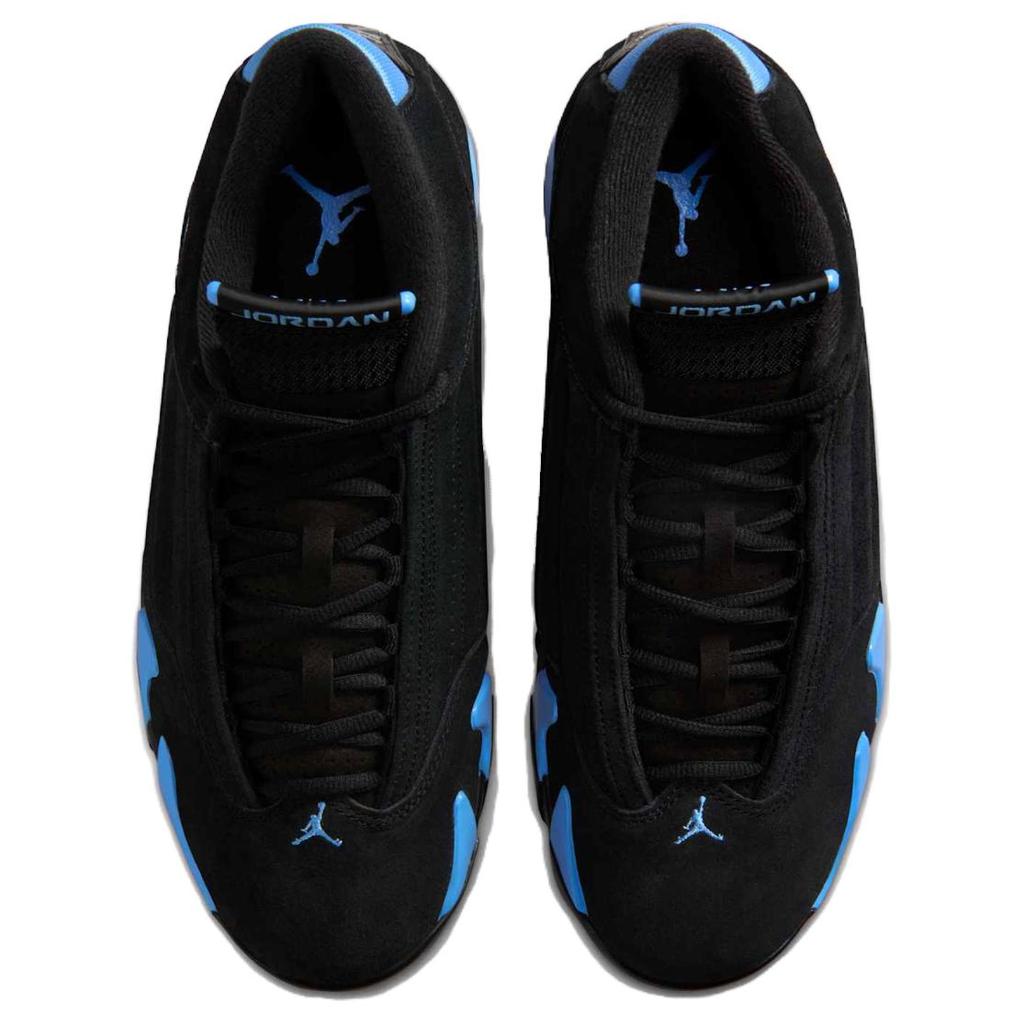 Air Jordan 14 Retro Black University Blue 2026 Unisex Sneakers White Metallic-Silver 487471-007
