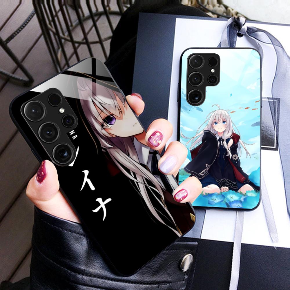 Wandering Witch Elaina Glass Mobile Phone Case for Samsung Galaxy A56 55 54 53 52 51 36 35 34 23 16 15 5G Colorful Cover