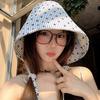Simple Plaid Floral Fisherman Hat for Women, French-style Large Brim Sun Hat for Spring and Summer, Outdoor Face-shading Sun Protection Bucket Hat