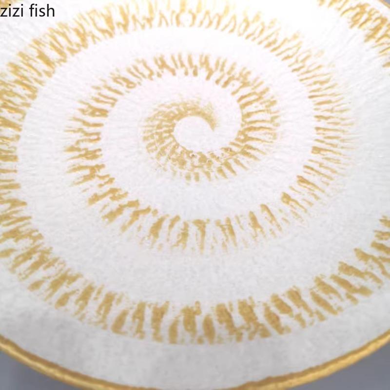 Ceramic Tableware Round Dining Plate Sashimi Dish Sushi Plate Dessert Plates Snack Tray Fruit Bowl Dim Sum Dish Steak Plates
