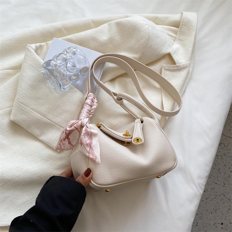 

2025 Корейская Мода Высококлассная Сумка Через Плечо и Кроссбоди - Универсальная Однотонная Сумка-Тренд слоновая кость