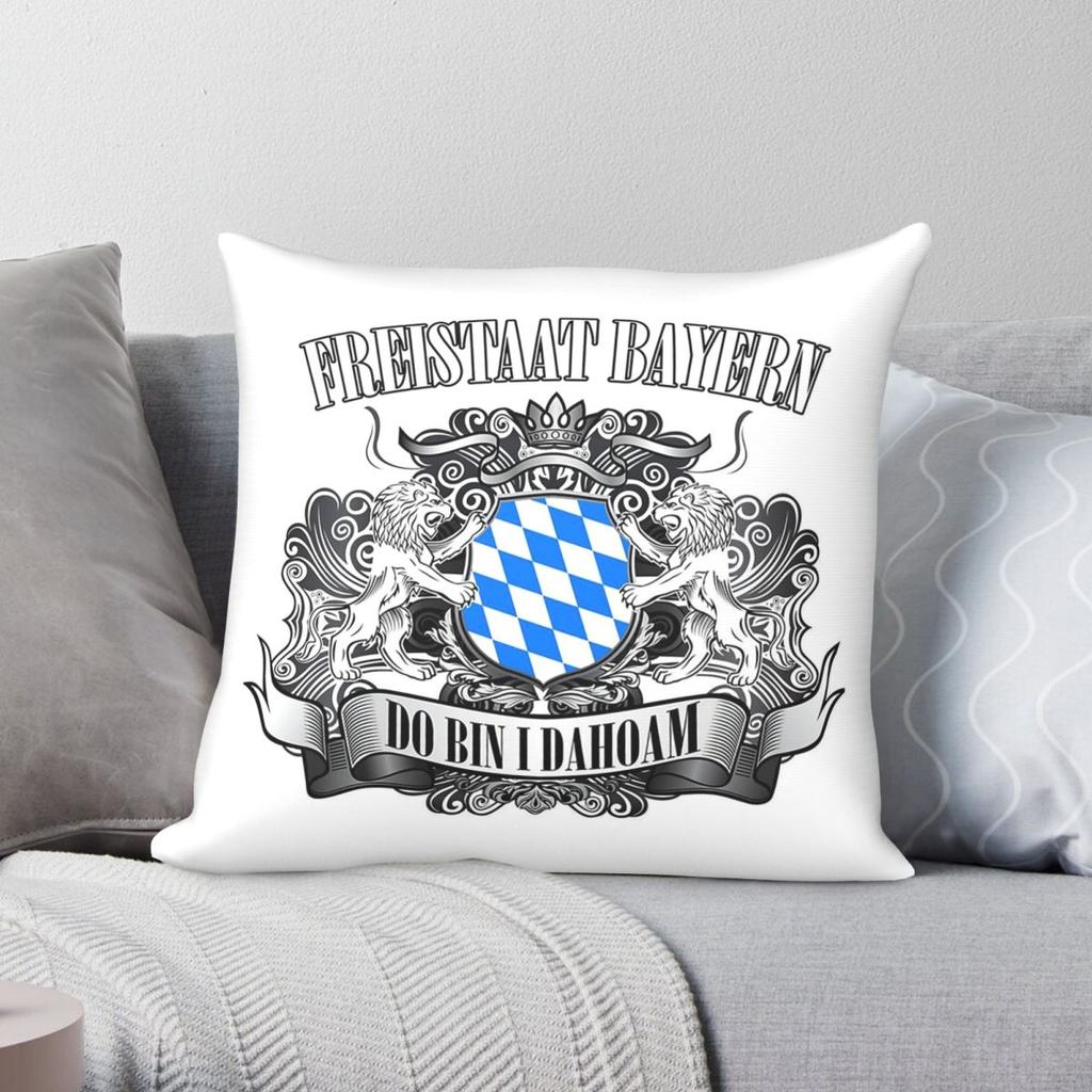 Free State Of Bavaria Square Pillowcase Polyester Linen Velvet Pattern Zip Decor Sofa Seater Cushion Cover 18"