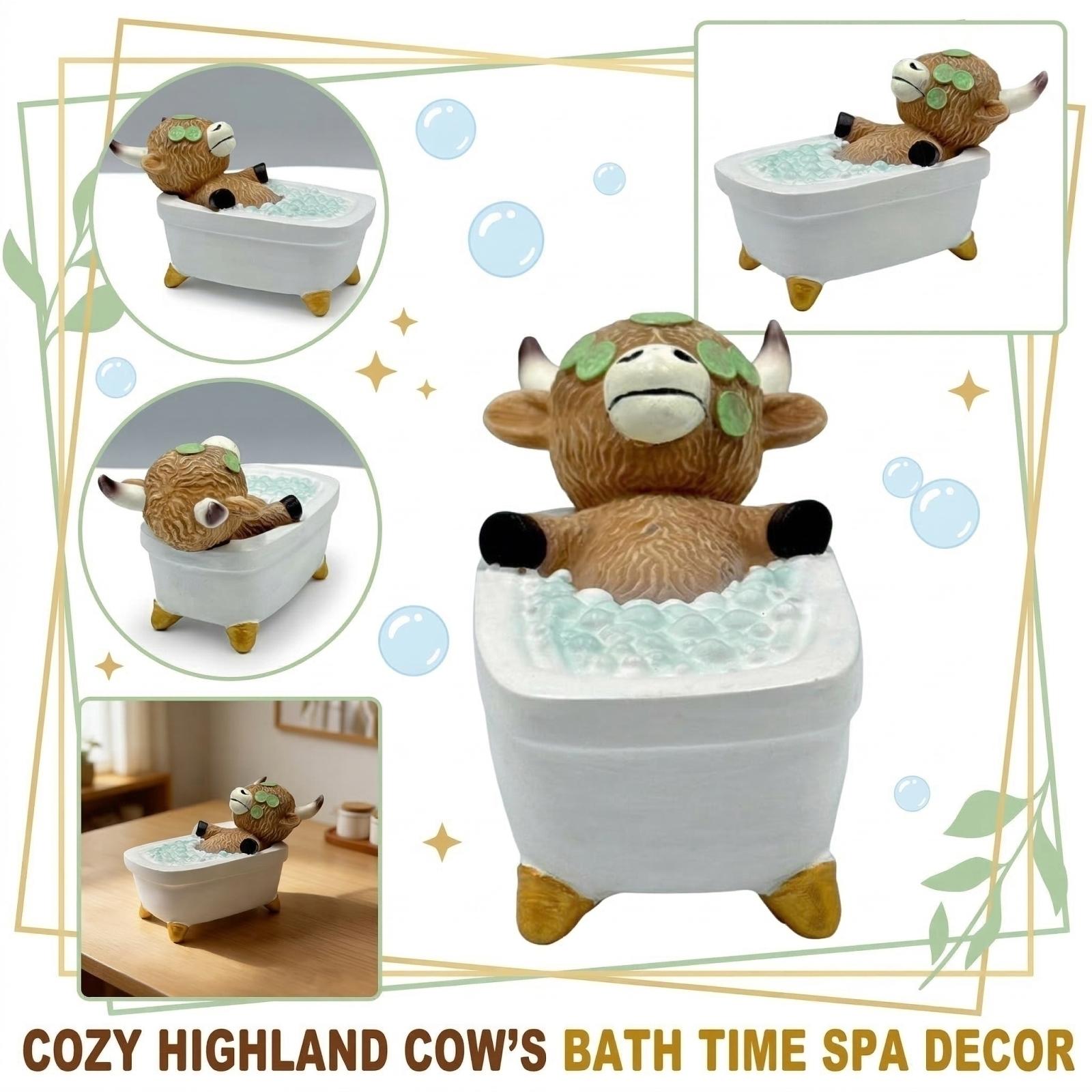 Decor Desktop Resin Bathroom Bathing  Bull Statue Ornament Holiday Decoration One Size