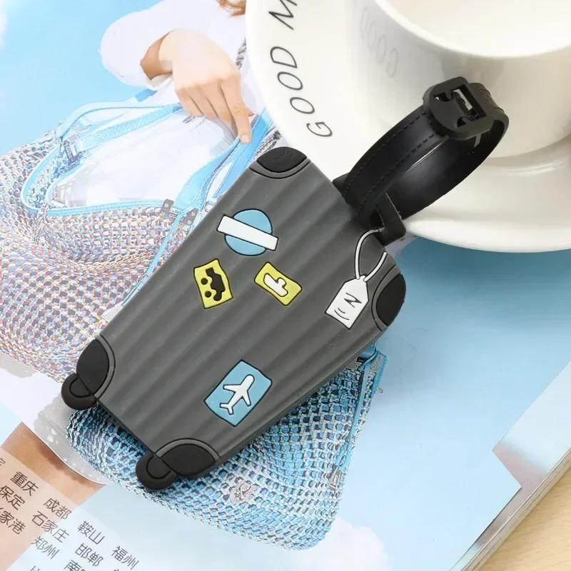 Silicone Luggage Tag Women Men Portable Suitcase Address Label Baggage Boarding Bag Tag Holder Travel Accessories