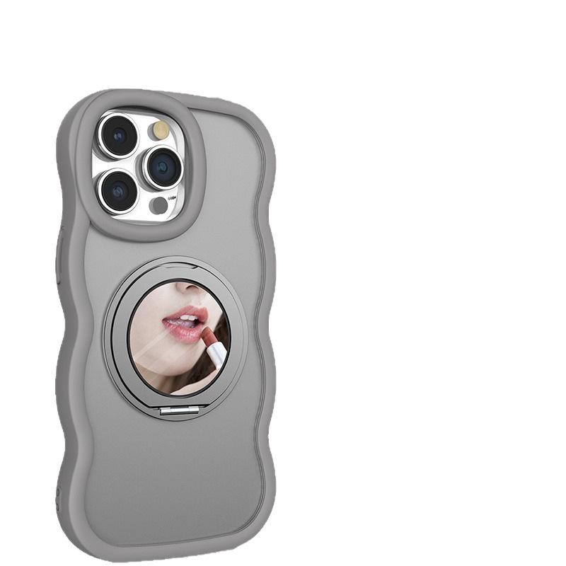 Applicable to Apple 15 mobile phone case mirror advanced sense dirt-resistant iphone16PRO bracket magnetic mobile phone case mirror